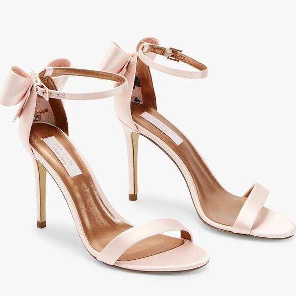 TED BAKER Bowtifl Bow Heeled Satin Sandals 37.5 NEW - Picture 3 of 8